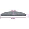 Self Adhesive Stair Treads 20 Pcs 56 X 17 X 3 Cm Light Grey Semi Round