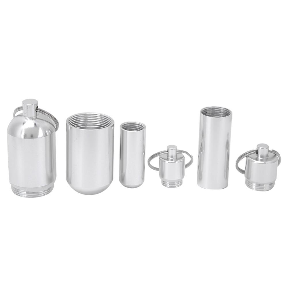 3 Pcs Compact Aluminum Alloy Pill Can Portable Lightweight Medicine Holder Sealing Waterproof Aluminum Alloy Pill Box Pocket
