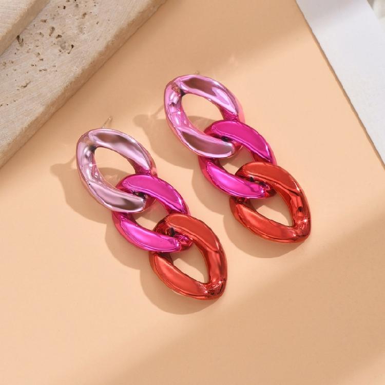 Elegant Candy Color Chain Earrings Stylish Chain Earrings Dangle Earring In Assorted Color For Fashion Enthusiasts
