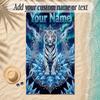 Leopard Theme Soft Beach Towel Personalized Custom Name Text Towel Portable for Beach Pool Travel