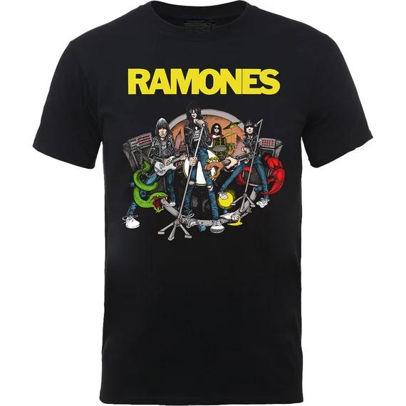 Ramones Band Live In Concert Heavy Cotton Black Full Size Unisex Tee Shirt PK425 M