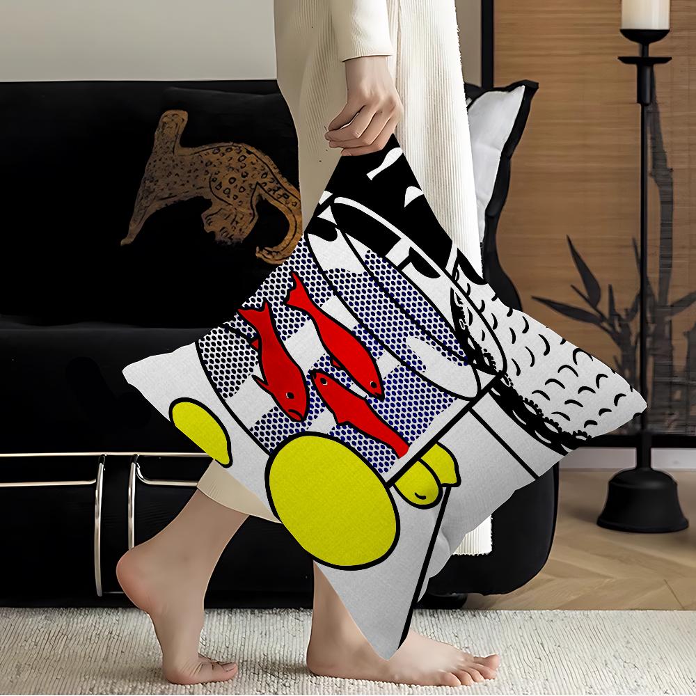 Abstract Pop Roy Lichtenstein Stitch Lucky Dragon Pillow Cover Sofa Cushion Cover Home Room Decoration Children Gift