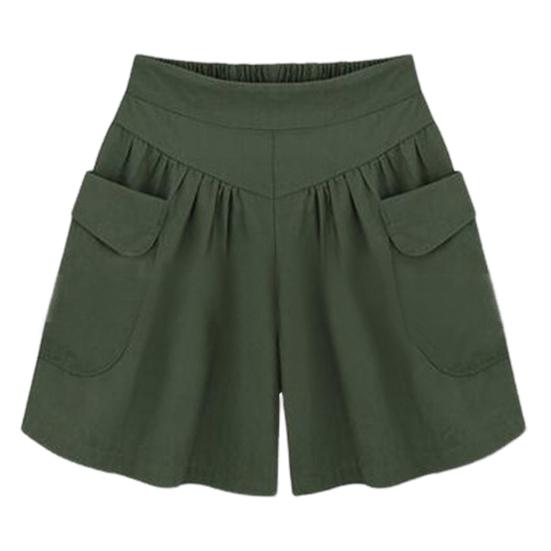 

Женские шорты, эластичные, с высокой талией, широкие повседневные короткие брюки с карманами, однотонные, свободные, повседневные 2XL