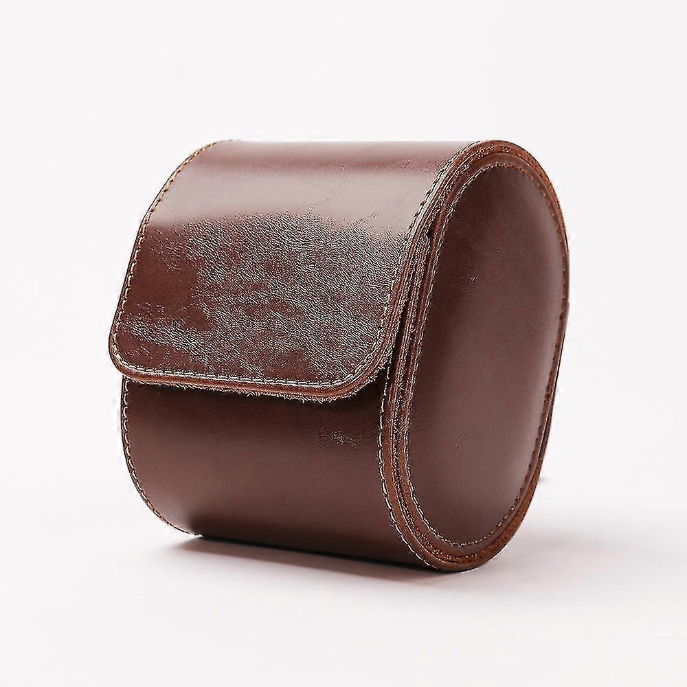 PU-Leder Einzelne Uhrenbox Gerolltes Leder Tragbare Uhrengeschenkbox Vintage Braune Uhrenaufbewahrungsbox PK
