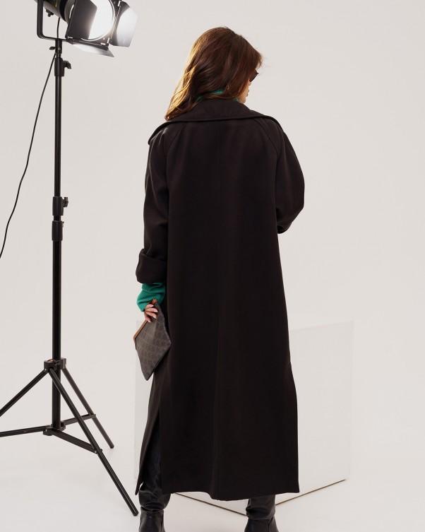 ISSA Plus Slit Cashmere Coat