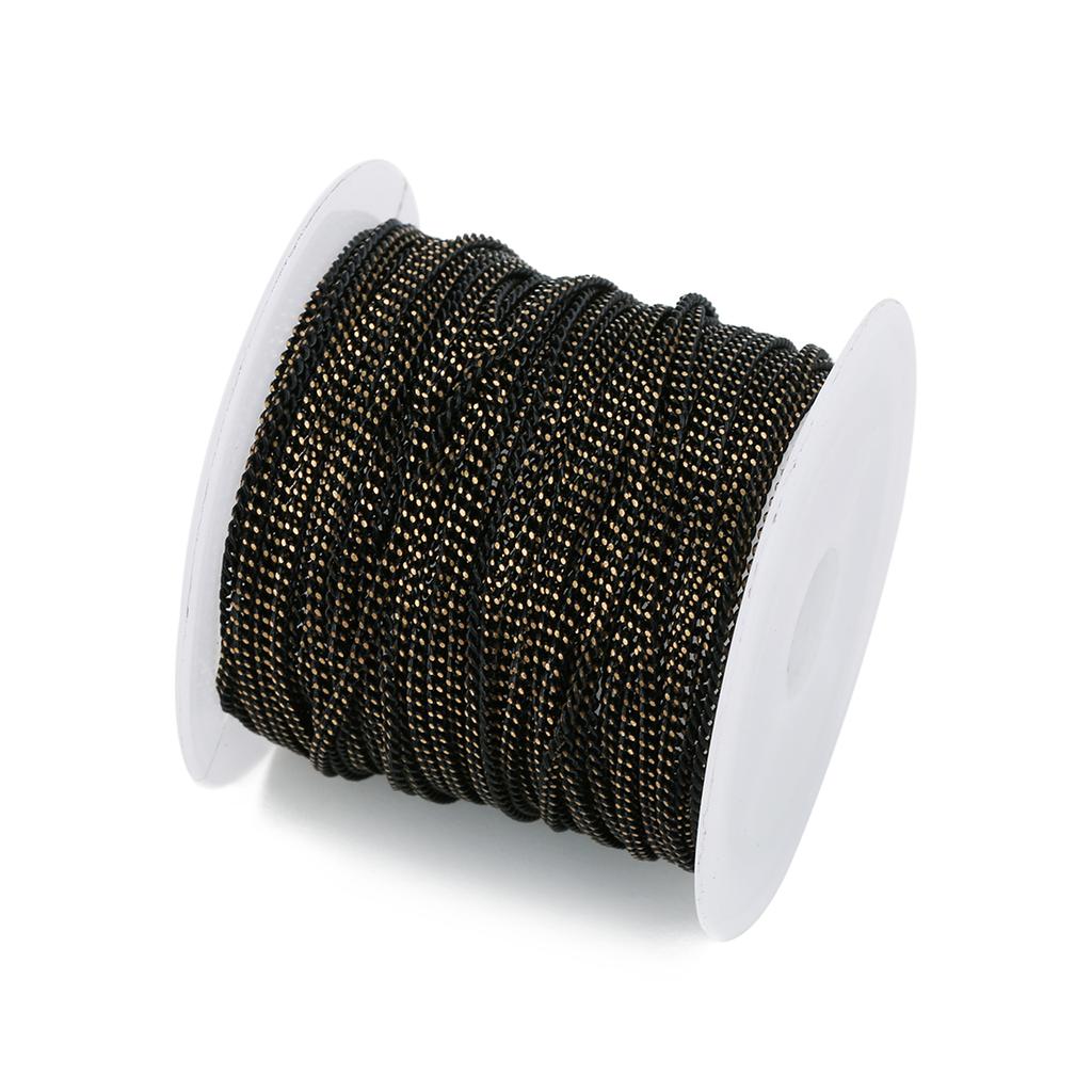 10 yards/Roll Flat Grinding Skin Chains Diy Jewelry Making Connectors Bracelets Necklace Width 1.5 Mm Copper Bulk Chain Finding
