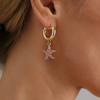 Retro Dolphin Tail Glazed Sea Star Asymmetric Fashion Luxury Earrings for Women Girls Jewelry Accessories Wedding Part Gifts