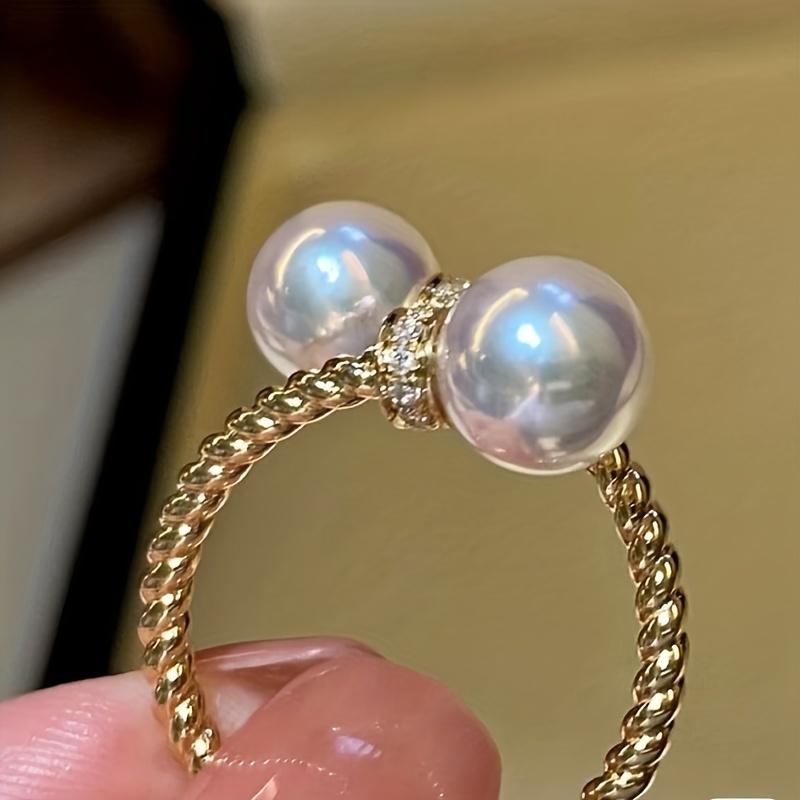 1pc Vintage Wrap Ring Inlaid Artificial Pearl Symbol Of Fashion And Beauty Match Daily Outfits Party Accessory Adjustable Ring