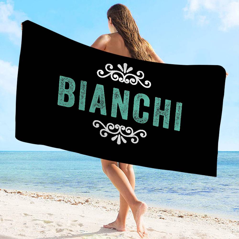 B-Bianchi Bike Logo Beach Towel Colorful Bath Towels For Girl Microfiber Quick Dry Custom Sand Free Beach Yoga Spa Gym Pool