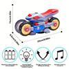 Stunt rotating motorcycle model, universal electric toy 360° rotation, pleasant music, safe ABS material excluding batteries and, Christmas,
