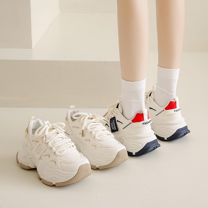 New Dad Shoes Women's Spring Student Sports Running Casual Shoes Platform Height Increased 9