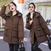 Down and padded jacket women's winter 2025 Korean version of the new women's fashion casual thickened warm mid-length hooded jacket