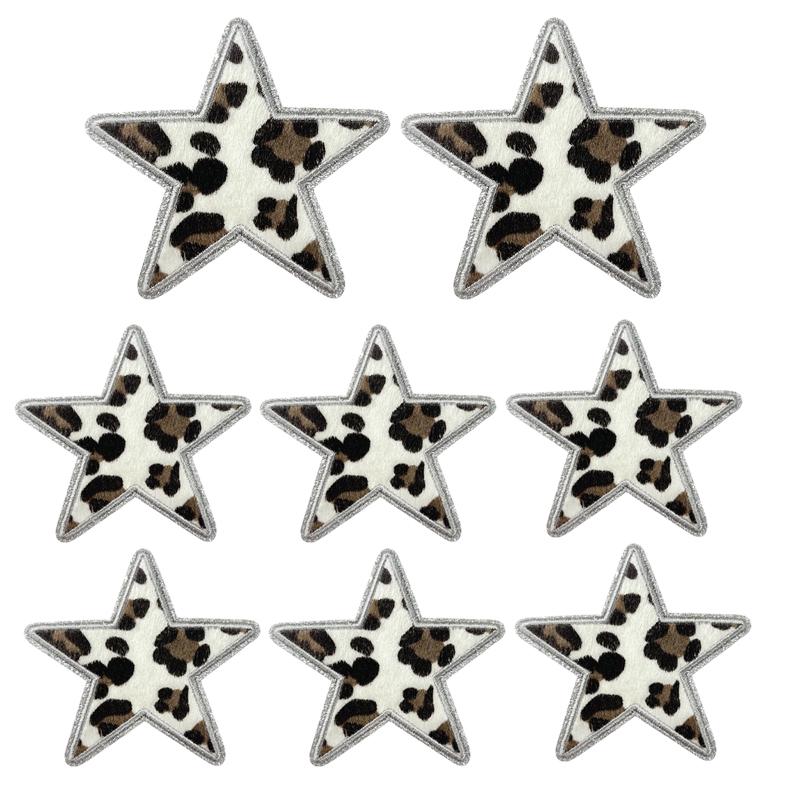 5pcs /Set Jackets Hats Sew /Ironing Embroidered Patches Love Leopard Print Gritt Patch Iron On Patches For Clothing Backpack Diy 