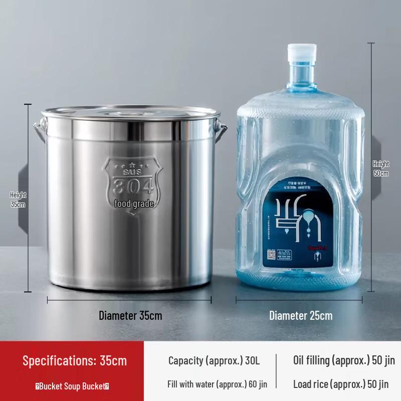 Qinji 304 Stainless Steel Portable Food Storage Bucket with Lid