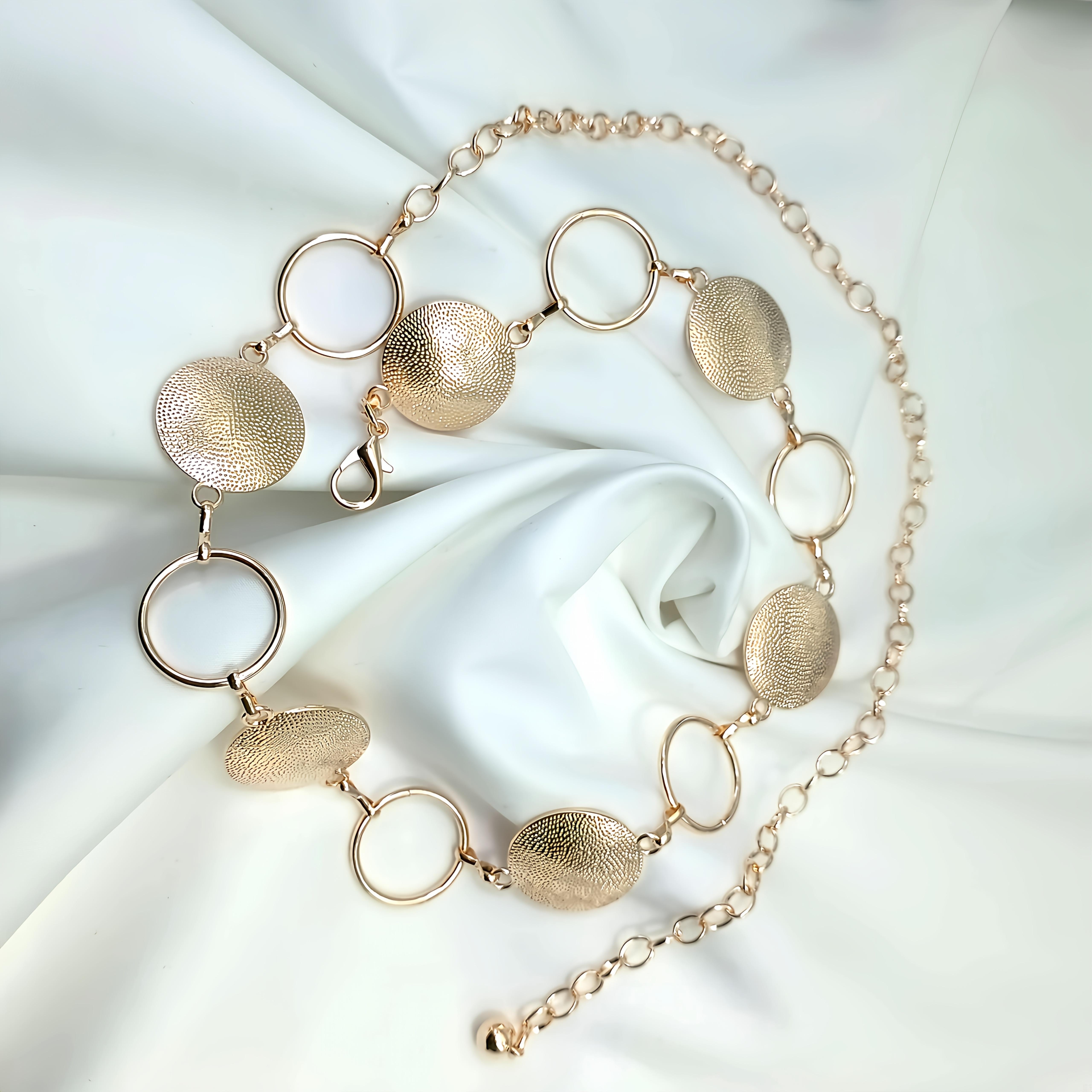 

Хип-хоп панк боди-чейн, ретро круглая поясная цепочка, женский пояс для платья, модные декоративные аксессуары для поясной цепочки