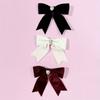Water Diamond Heart-Shaped Velvet Bow Hair Clip, Sweet Girl Retro Elegant Temperament High-end Hair Accessory