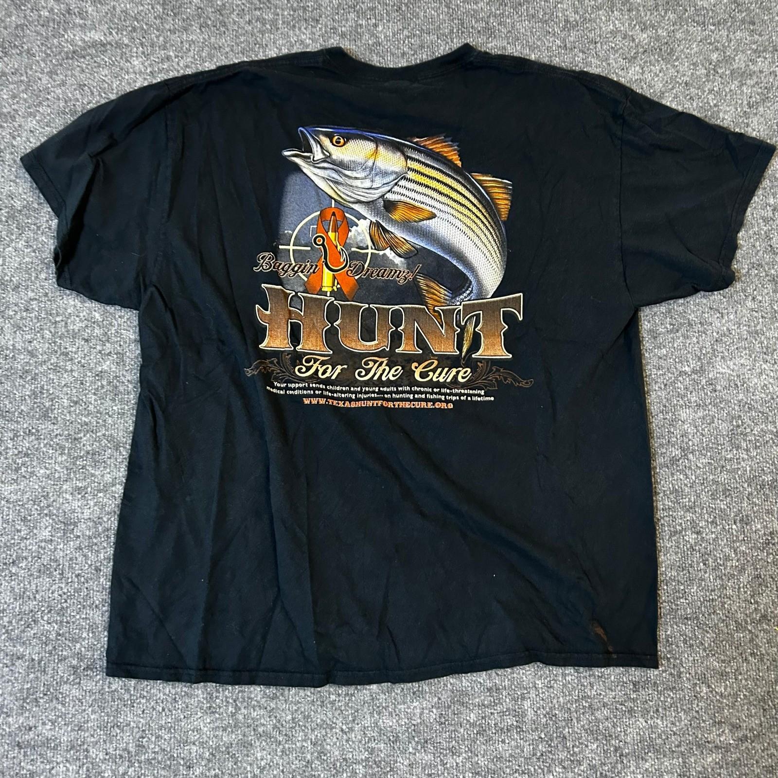Gildan T-Shirt Mens Size 2XL Black Hunt For The Cure Graphic Cotton Short Sleeve XXXL