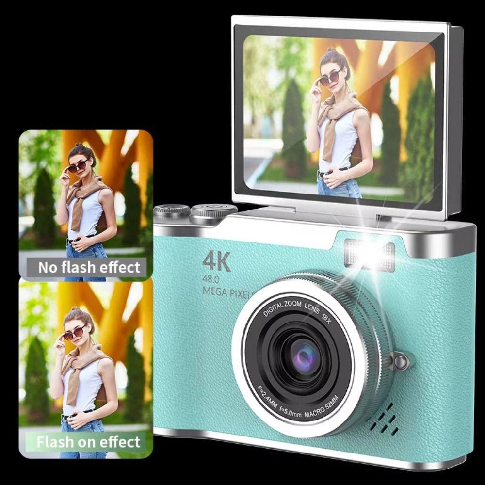 High-Definition HD Digital Camera 4K 48MP Flip Screen Video Camcorder CCD Led Flash Light 8X Digital Zoom Entry-Level Ccd Camera