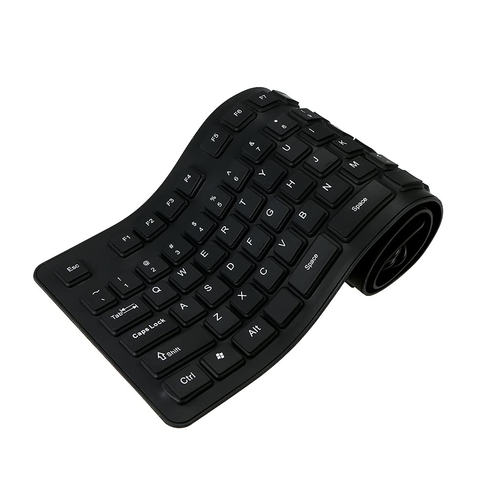 

Xtahdge 108-Key USB Silicone Flexible Foldable Keyboard, Waterproof and Dustproof, with Silent Keys (for Laptops and Desktops)