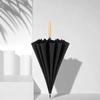 16-Rib Umbrella with Japanese-Style Fresh Design, Leather Handle, Curved Hook, Straight Pole, Large Double-Person Umbrella for Sun and Rain, Gift or