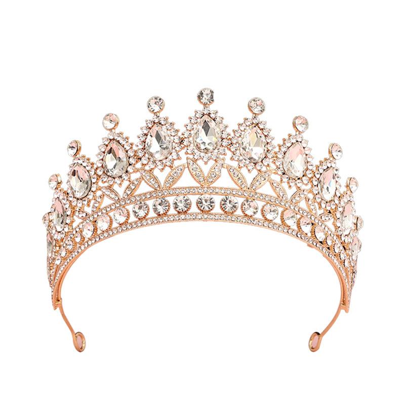 European Style Bridal Crown Accessories Tiara Wedding Dress Tiara Alloy Rhinestone Headband Queen Birthday Party Crown