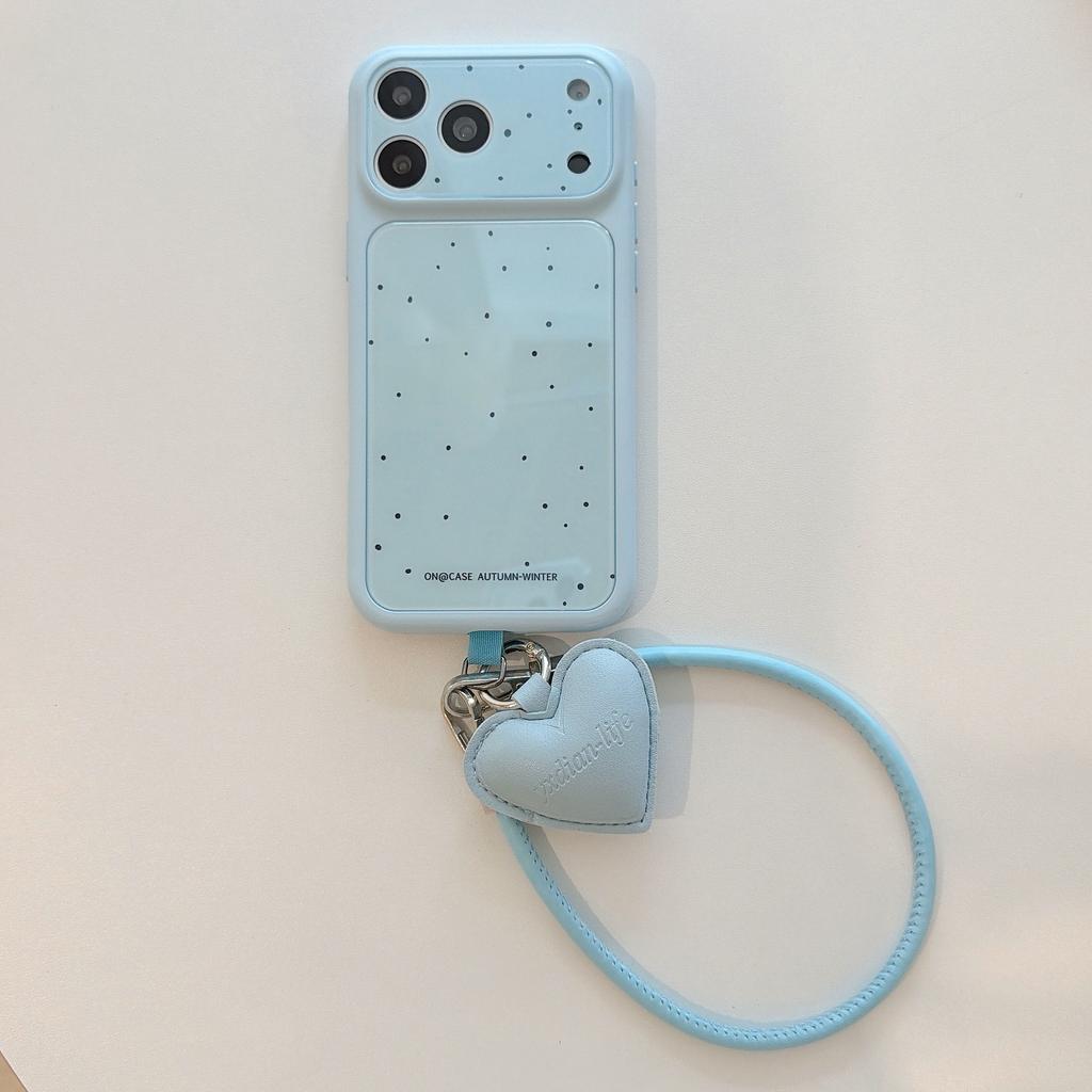 Small fresh polka dots are suitable for Apple 17pro mobile phone case 17promax anti-drop case 16 large window case 15.