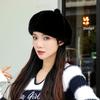 Black Beret Women's Winter New Bud Mink Hair Hat Octagonal Hat