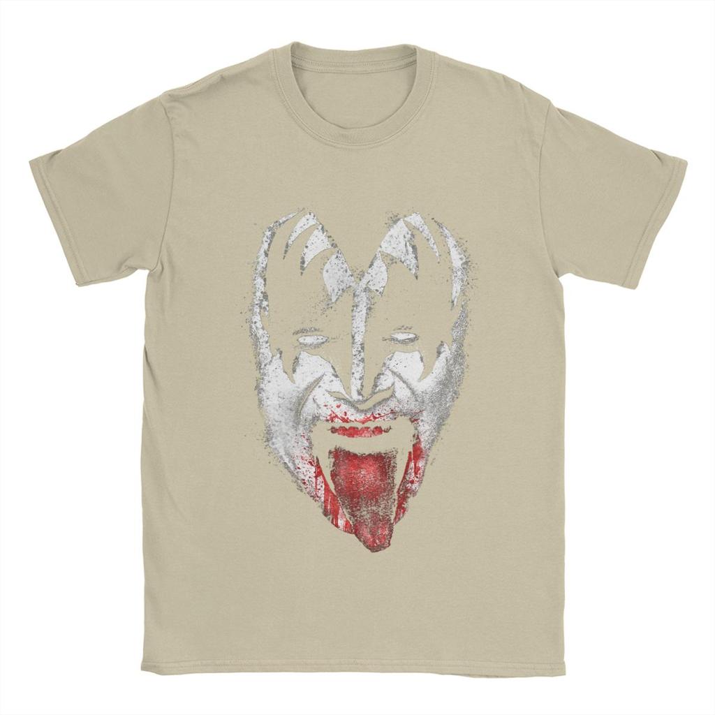 Kiss Demon Face Men T Shirt Rock Brand Novelty Tees Short Sleeve O Neck T-Shirt Cotton Big Size Clothes