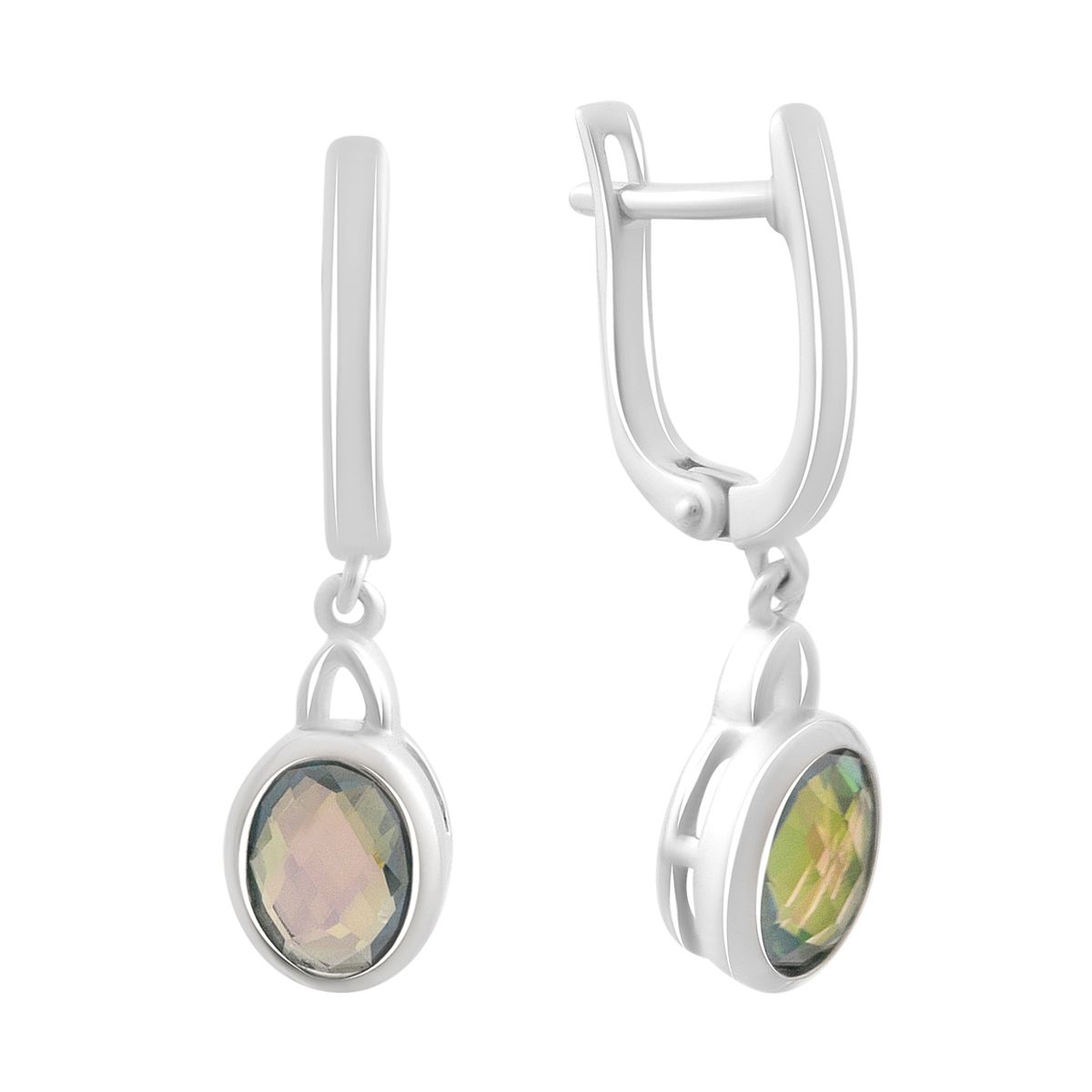 

Silver earrings with mystic topaz 1.65ct (2191261) різнокольорові кольору