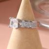 Classic Fashion Inliad Square Synthetic Zircon Rings for Women Elegant Sparking Wedding Engagement Silvery Plated Jewelry Crafts