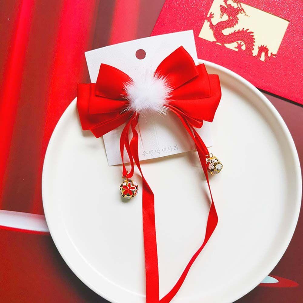 Hair Accessories Bowknot Bow Hair Hoop Chinese New Year Hairpins Kids Chinese Hair Clips Hair Rope