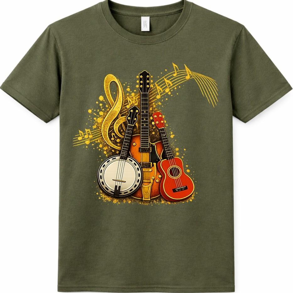 Guitar T-Shirt Music InstruUnisexts Banjo Country Folk Musician Lover Gift Tee