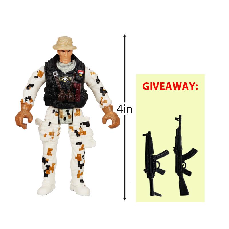 10cm Warrior Elite Force Army Police Military Snow Navy Soldier Action Figure Toy Terrorist SWAT Team Figuras for Children Gift