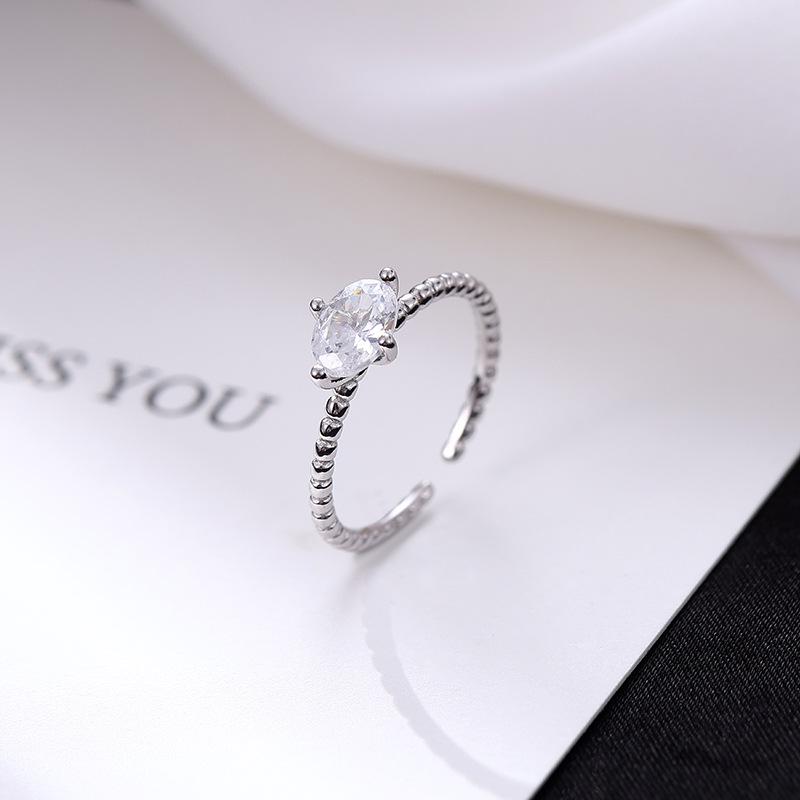 

Banyan Tree S925 Silver Geometric Zircon Adjustable Open Ring Adjustable