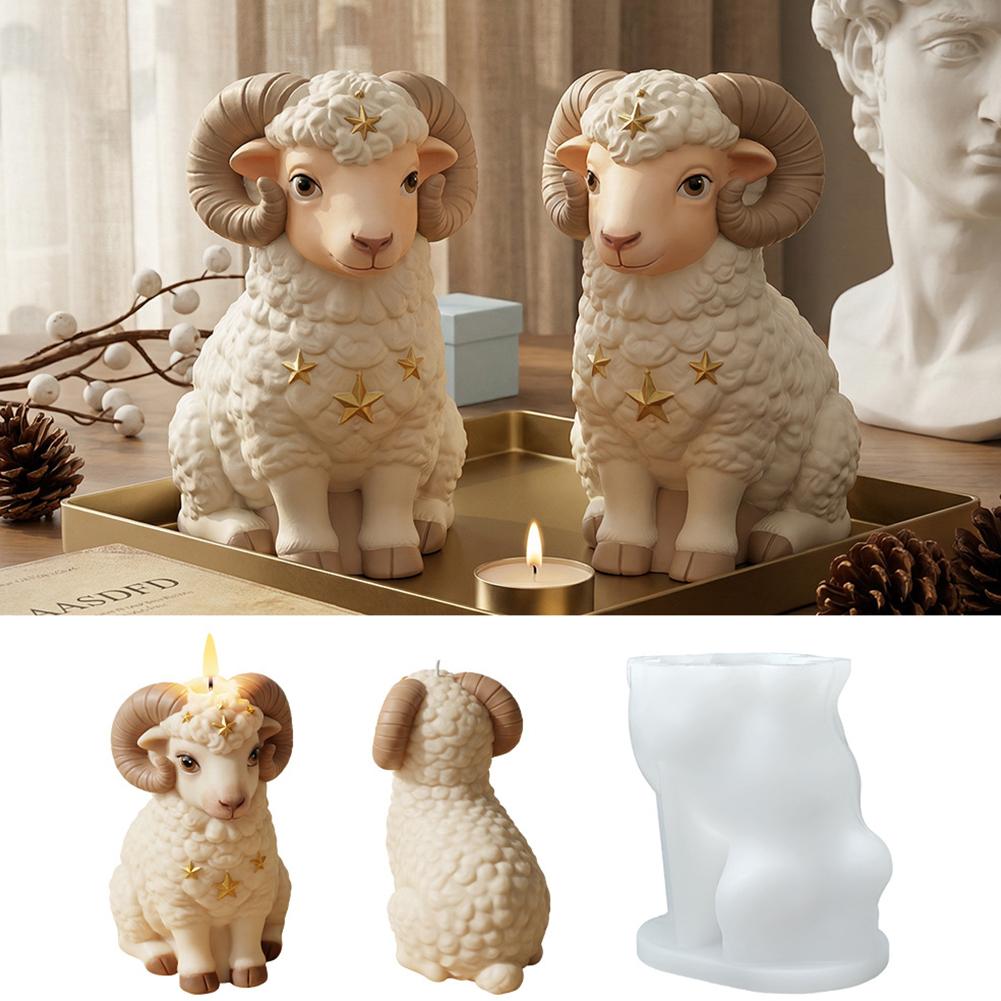 Aromatherapy Candle Mold Easy To Demold Goat Soap Mold Silicone Candle Mold Cartoon Animal Rein Molds Home Decoration Making