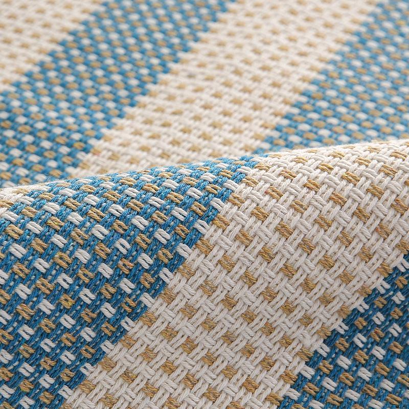 Striped Cotton and Linen Sofa Cushion for All Seasons, Non-slip Thickened Linen, Simple Modern Solid Wood Fabric Sofa Towel Cover