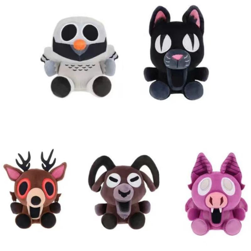 New 99 Nights In The Forest Black Cat Plush Cute Pink Baby Deer Stuffed Doll Funny Blue Owl Red Goat Plush Toy For Kid Gifts