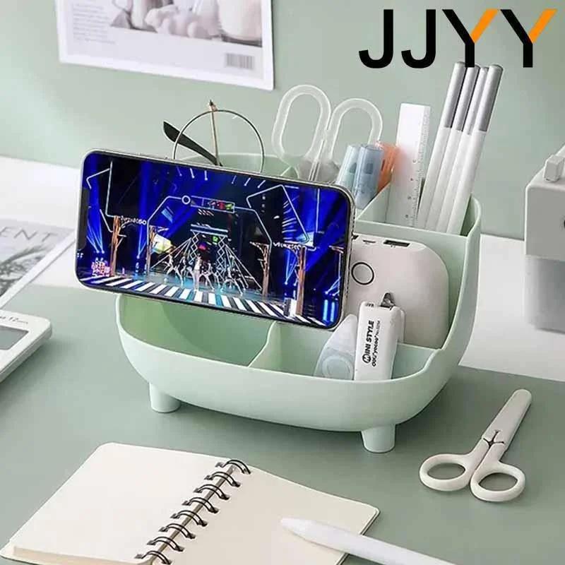 Large Capacity 6 Cell Desktop Pen Organizer Multifunctional Storage Box for Office and School Supplies
