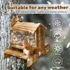 Wooden Squirrel Feeder Feeding Station Clear Window Pet Food Dispenser Hanging
