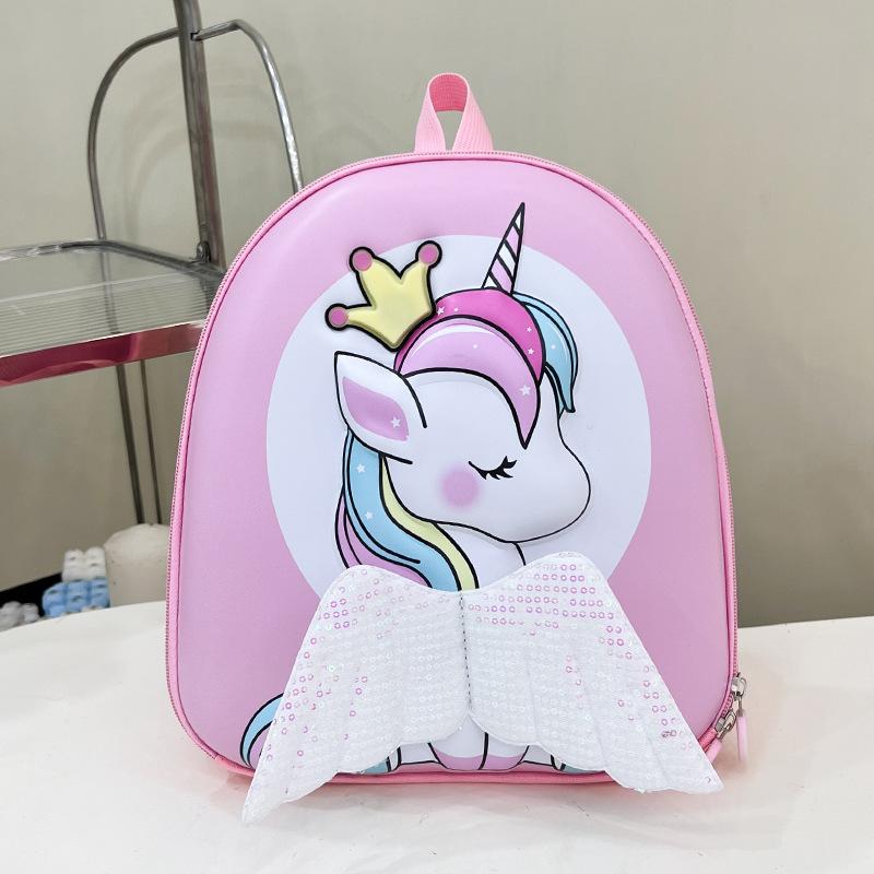 

Kids Backpack Eva Material With Unicorn Cartoon Print High Capacity Daily For розовый