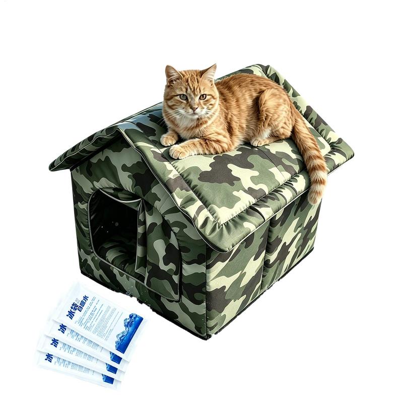 Cooling Outdoor Cat House Summer Kitten Nest Cool Down Pet Cave for Pet Parents Trainers Animal Lovers Apartment Home Office