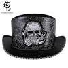 Punk Halloween Vintage Ritter Totenkopf Bestickt Rundkrempe Magierhut Party Accessoire