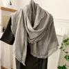 Cotton and linen scarf atmosphere new retro linen literary and fresh thin monochrome scarf shawl