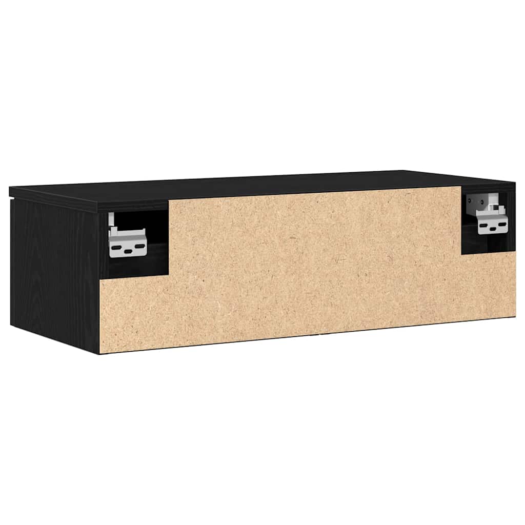 Wall Cabinet Black Oak Effect 68 x 30 x 20 cm Engineered Wood