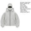Unisex Kukla Mikina Teplá Volná Mikina s Kapucí Zapínání na Zip Ležérní Bunda s Obličejovou Maskou pro Podzim Zimu Venkovní Sporty Streetové Oblečení