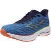 Mizuno Wave Rider 28 Running Thick Blue X Light Green X 4E Shoes, Jogging, Marathon, Training, Sports, Lightweight, Resilient, Sole, Men's, Red, 27.5