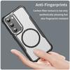 For Samsung Galaxy S23 Case TPU+PC Carbon Fiber Phone Cover Magnetic Case