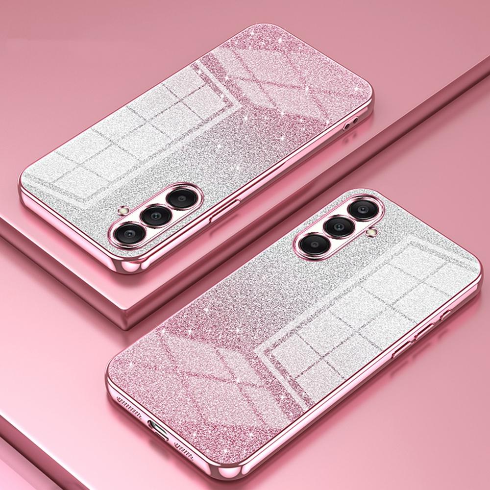 

For Samsung Galaxy A26 5G Case Electroplating Gradient Glitter TPU Phone Cover Blue
