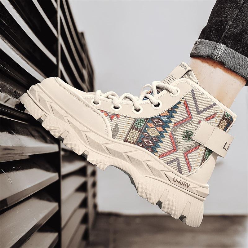 Autumn and winter new high-top shoes Martin leather boots tooling boots men's recreational locomotive boots labor insurance shoes men's