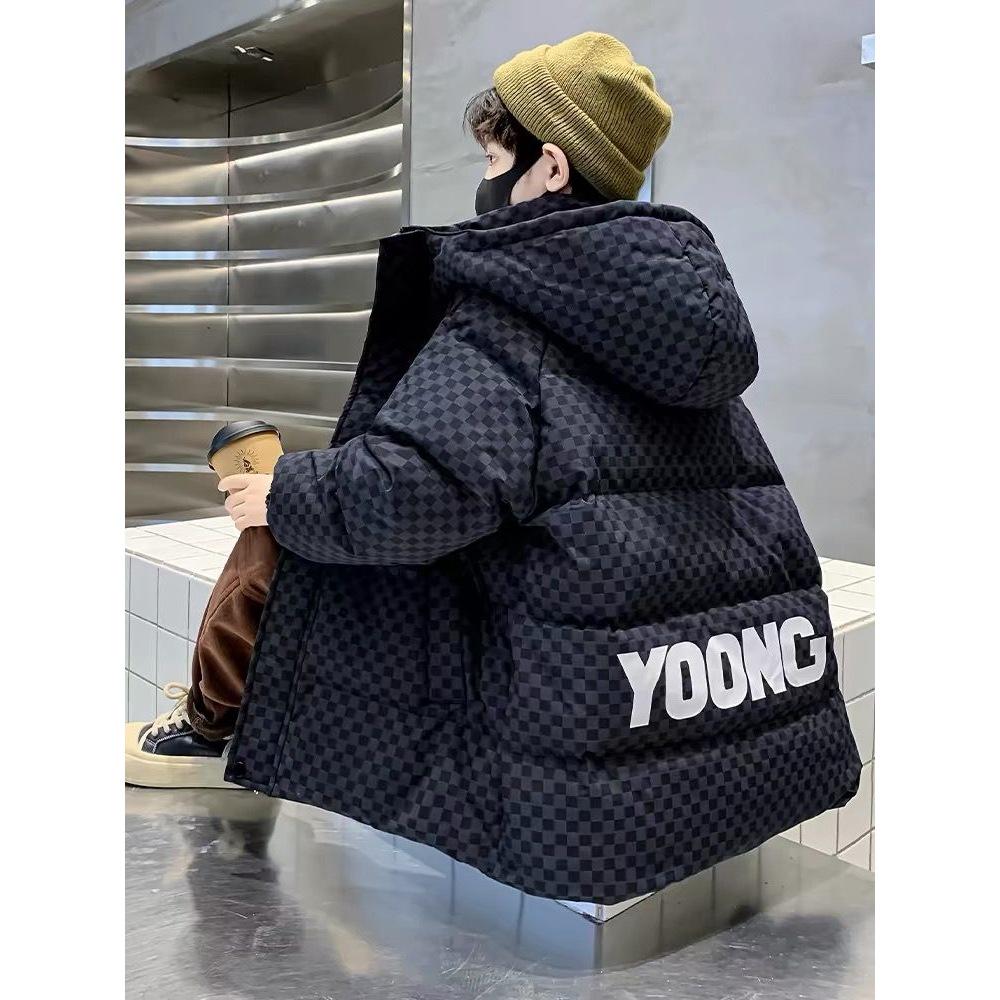 Boys' 2025 Thick Winter Down Coat - Fashionable Cotton-Padded Jacket for Older Children